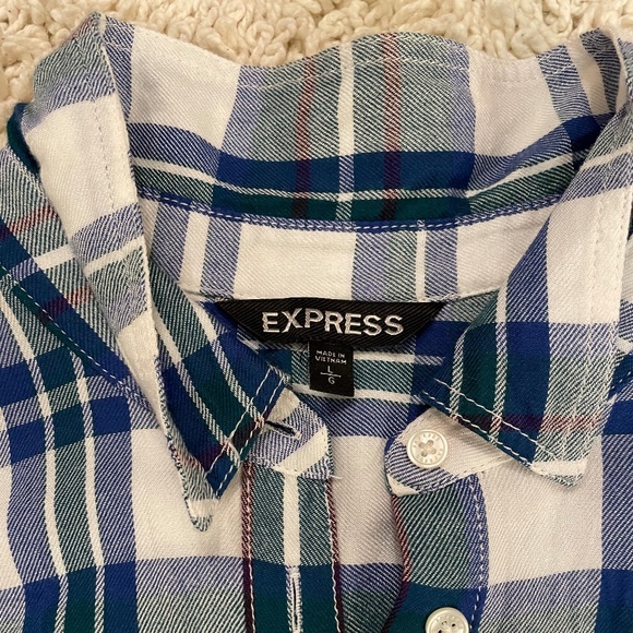 Long blue and green flannel - Picture 5 of 7